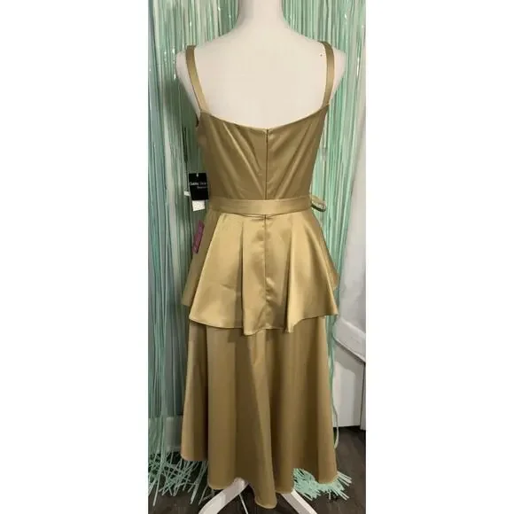 Gabby Skye Occasion Gold Fit & Flare Cocktail Dress, Homecoming, NWT, Size 6 - Picture 4 of 10